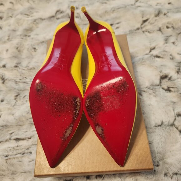 Christian Louboutin Sporty Kate 85 Patent Leather Pumps – Yellow (Size 39.5) - Picture 6 of 6